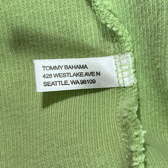 Tommy Bahama Half Zip Small Pullover Sweater Green 100% Cotton Men’s Golf Shirt - Picture 10 of 11